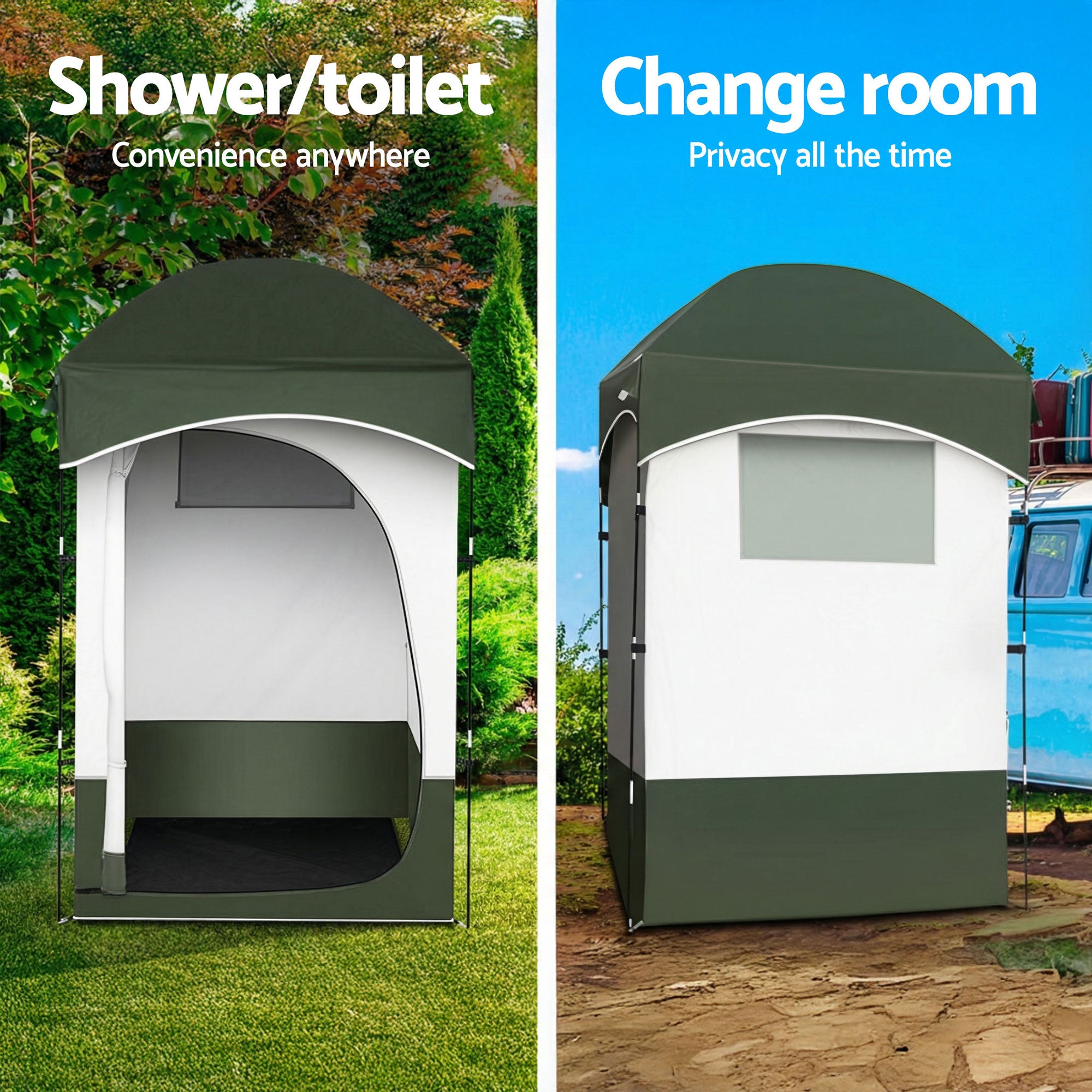 Weisshorn 22L Portable Camping Toilet Shower Tent Changing Room Outdoor Loo Set