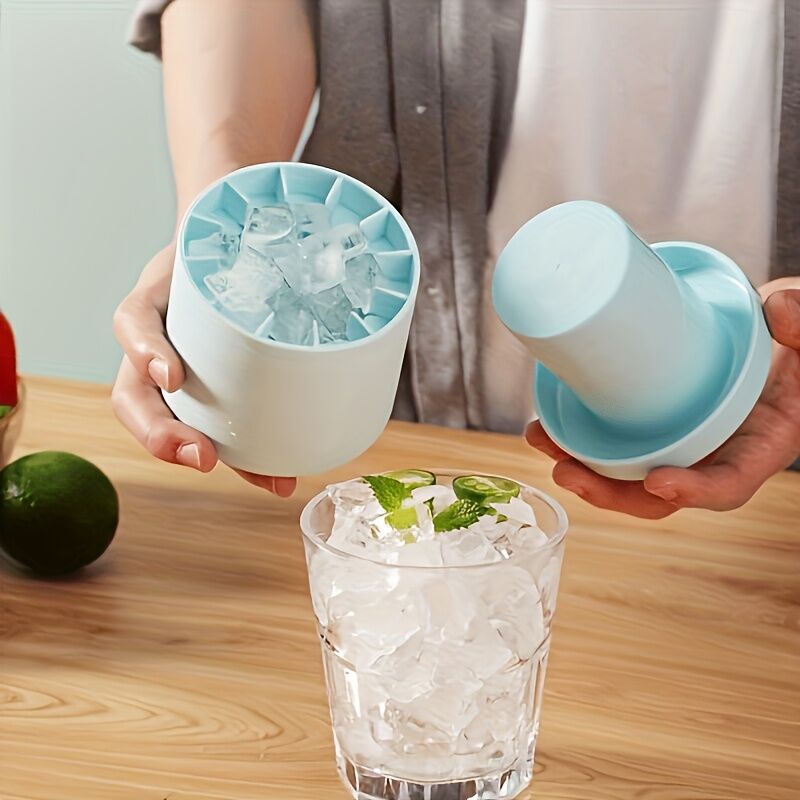 1 pc pink Silicone Ice Cube Cup – Freezable & Reusable Ice Maker, Perfect for Home, Bar, Pub, Club, and Outdoor Summer Drinks in Light Blue, Ideal for Cocktails and Fresh Fruit Infusions