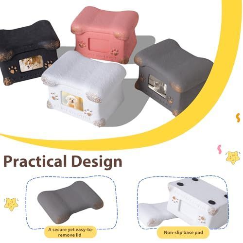 Pet Urn for Dogs and Cats Ashes,Photo Frame Handmade Cremation Urn,Memorial Keepsake for Loss of Pets - Black - Size 18.5*14cm