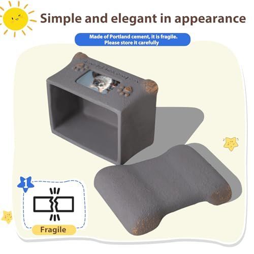 Pet Urn for Dogs and Cats Ashes,Photo Frame Handmade Cremation Urn,Memorial Keepsake for Loss of Pets - Pink - Size 18.5*14cm