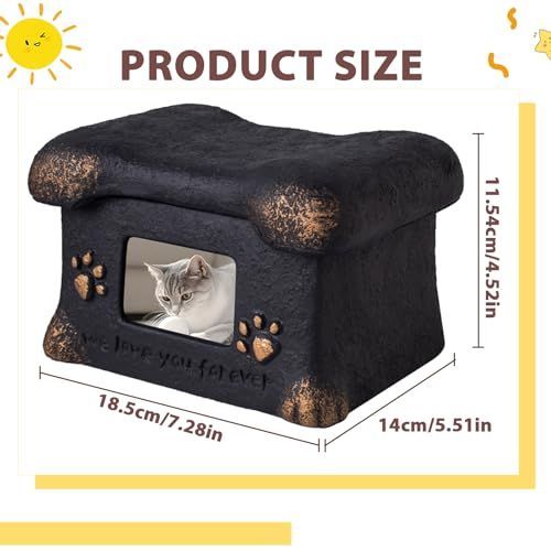Pet Urn for Dogs and Cats Ashes,Photo Frame Handmade Cremation Urn,Memorial Keepsake for Loss of Pets - White - Size 18.5*14cm