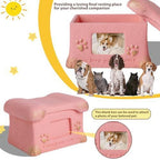 Pet Urn for Dogs and Cats Ashes,Photo Frame Handmade Cremation Urn,Memorial Keepsake for Loss of Pets - White - Size 18.5*14cm