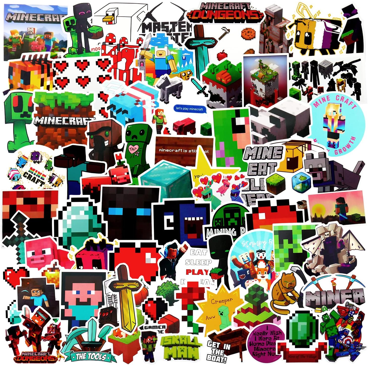 100 pcs Minecraft stickers, car stickers, Minecraft stickers, bomb mix stickers