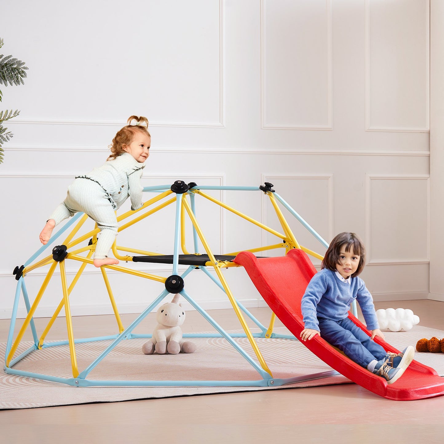 8FT Geometric Climbing Dome with Slide