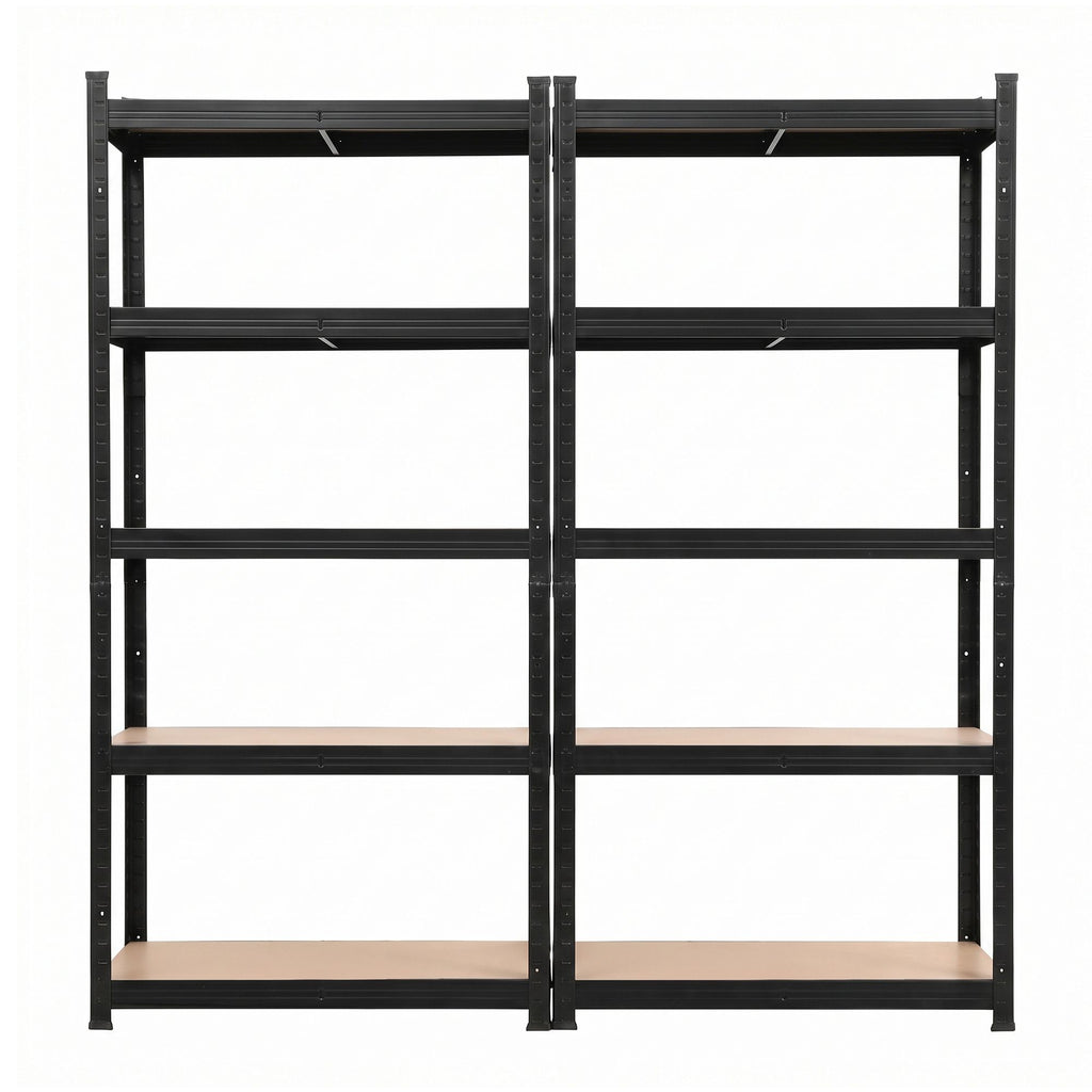 Giantz 2-Rack Garage Shelving 1.6X0.8m MDF Warehouse Shelves Storage Rack Black