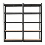 Giantz 2-Rack Garage Shelving 1.6X0.8m MDF Warehouse Shelves Storage Rack Black