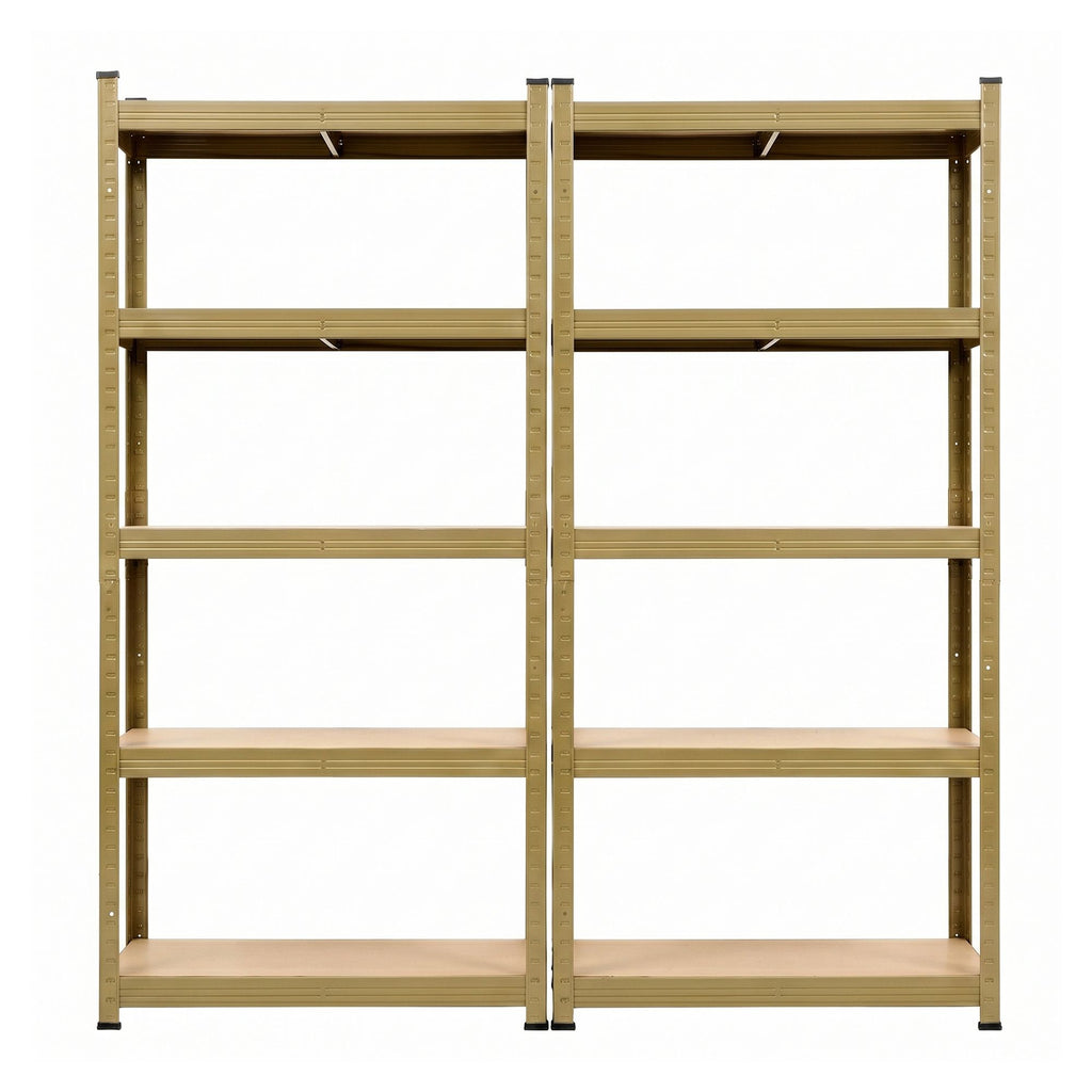 Giantz 2-Rack Garage Shelving 1.6X0.8m MDF Warehouse Shelves Storage Rack Yellow