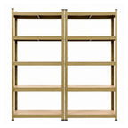 Giantz 2-Rack Garage Shelving 1.6X0.8m MDF Warehouse Shelves Storage Rack Yellow